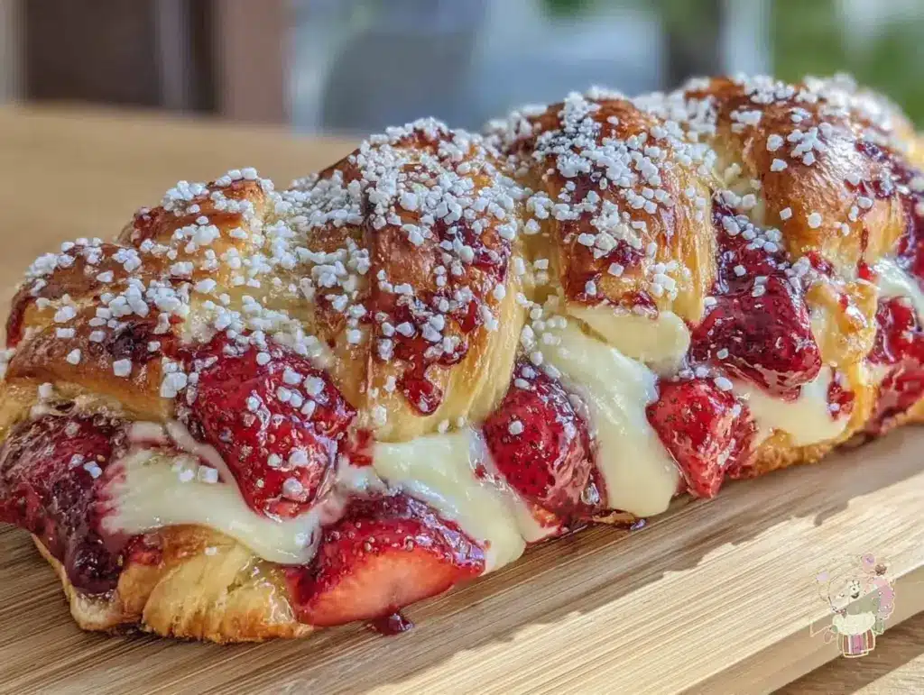 strawberry cream cheese danish braid - featured image