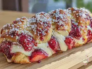 strawberry cream cheese danish braid - featured image