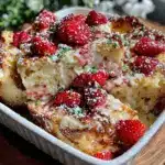 strawberry cream cheese french toast casserole - featured image