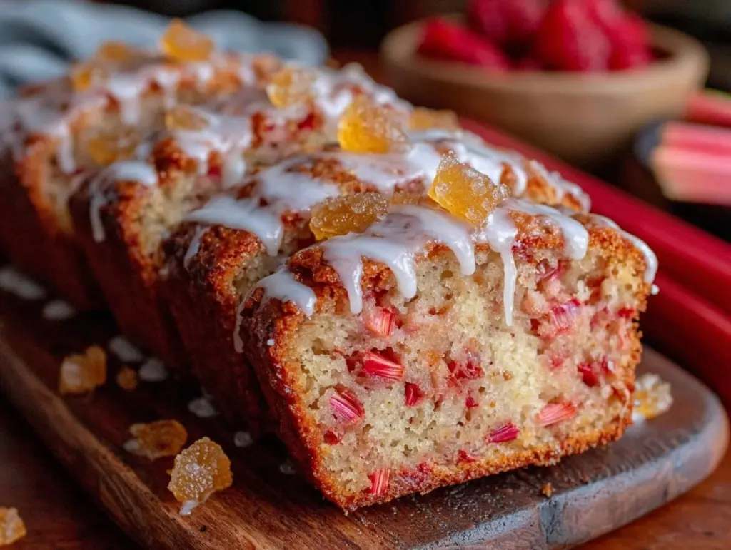 tender rhubarb bread - featured image