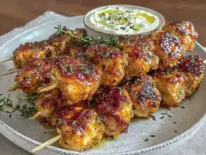 apricot thyme chicken skewers - featured image