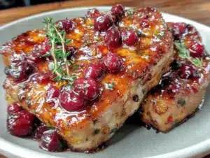 balsamic cherry glazed pork chops - featured image