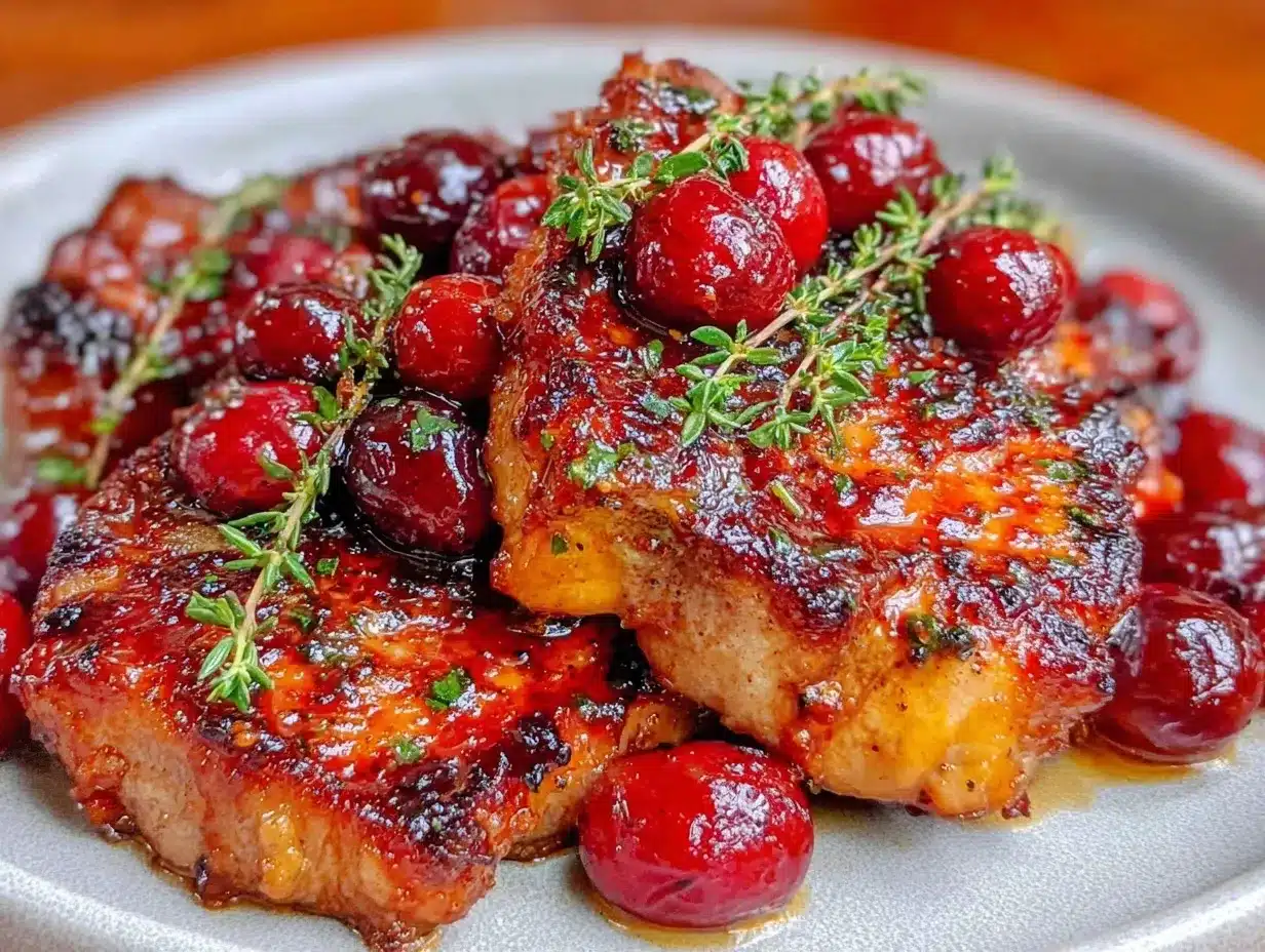 balsamic cherry glazed pork chops preparation steps
