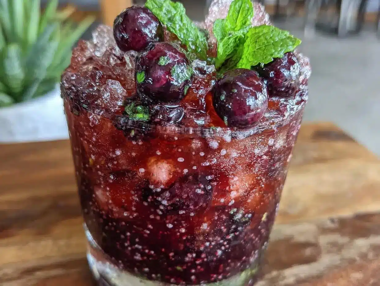 blueberry bourbon smash cocktail preparation steps