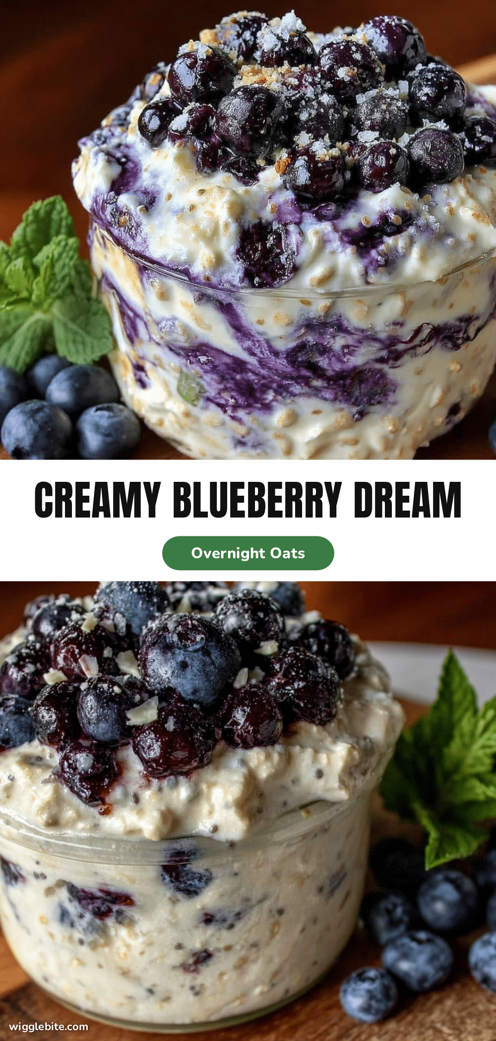 blueberry cream cheese overnight oats recipe