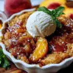 brown butter peach cobbler - featured image