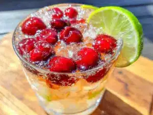cherry limeade spritzer recipe - featured image