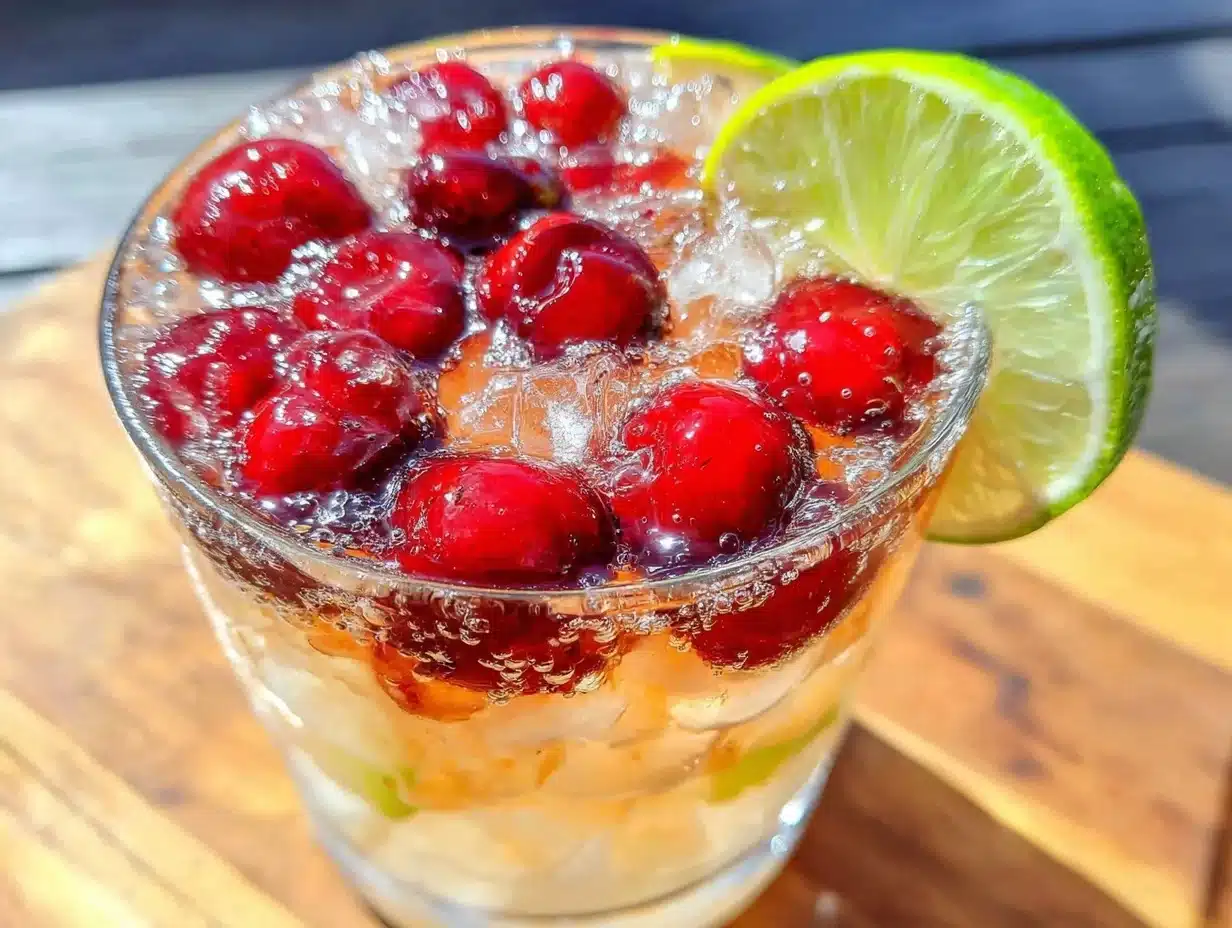cherry limeade spritzer recipe - featured image