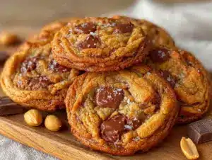 chewy peanut butter chocolate chip lunch box cookies - featured image
