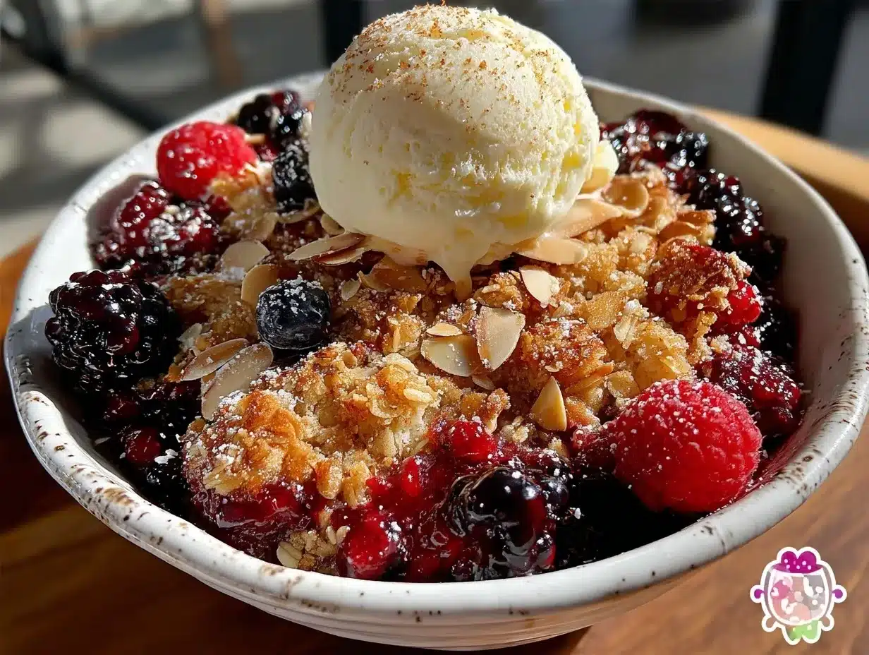cozy triple berry crisp preparation steps