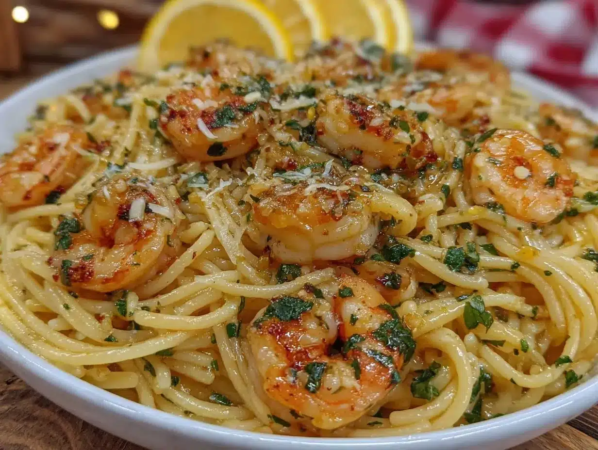 creamy garlic butter shrimp pasta preparation steps