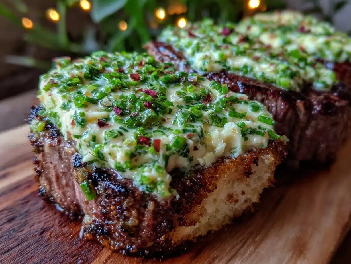 creamy garlic scape butter - featured image