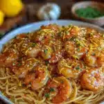 creamy lemon garlic butter shrimp pasta - featured image