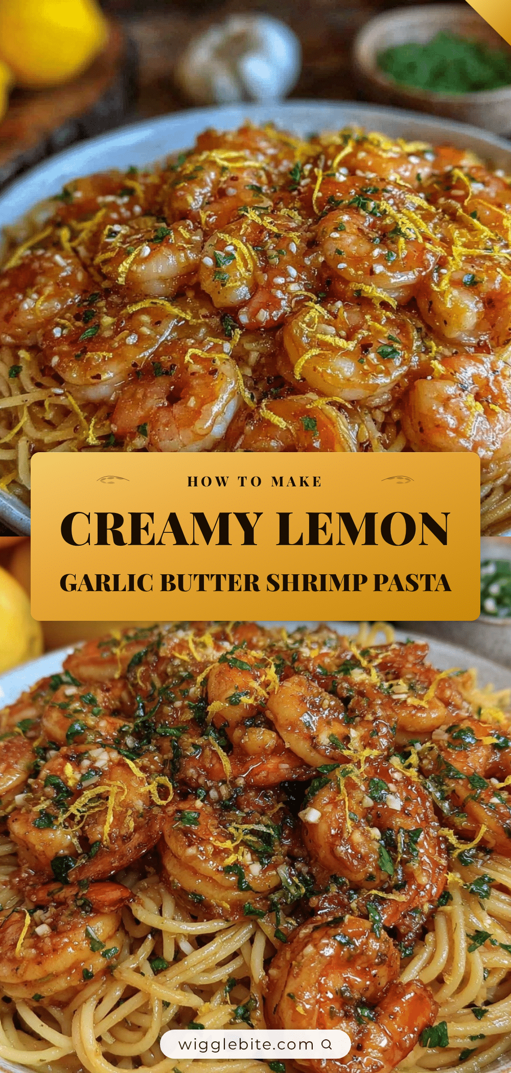 creamy lemon garlic butter shrimp pasta recipe