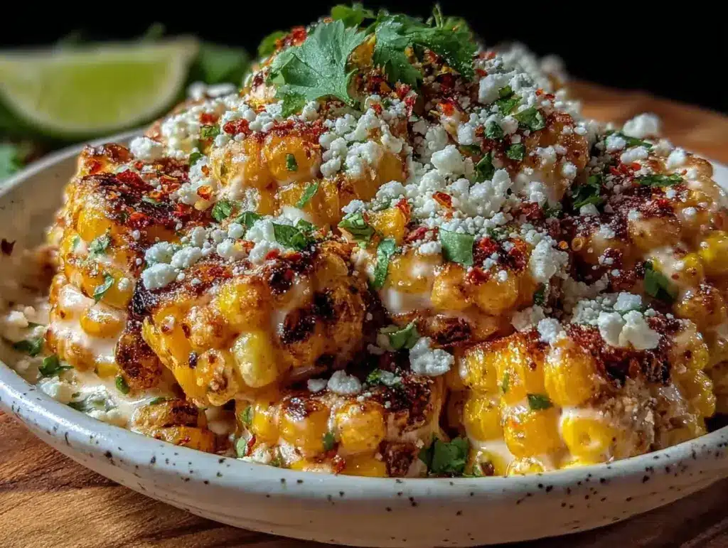 creamy mexican street corn salad - featured image