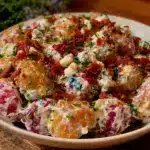 creamy patriotic potato salad - featured image