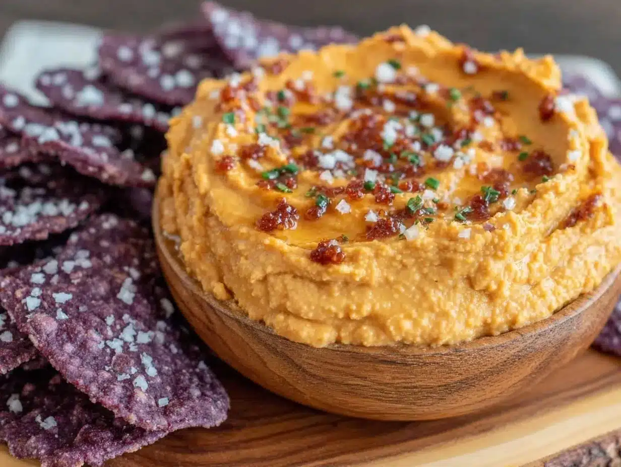 creamy red pepper hummus preparation steps