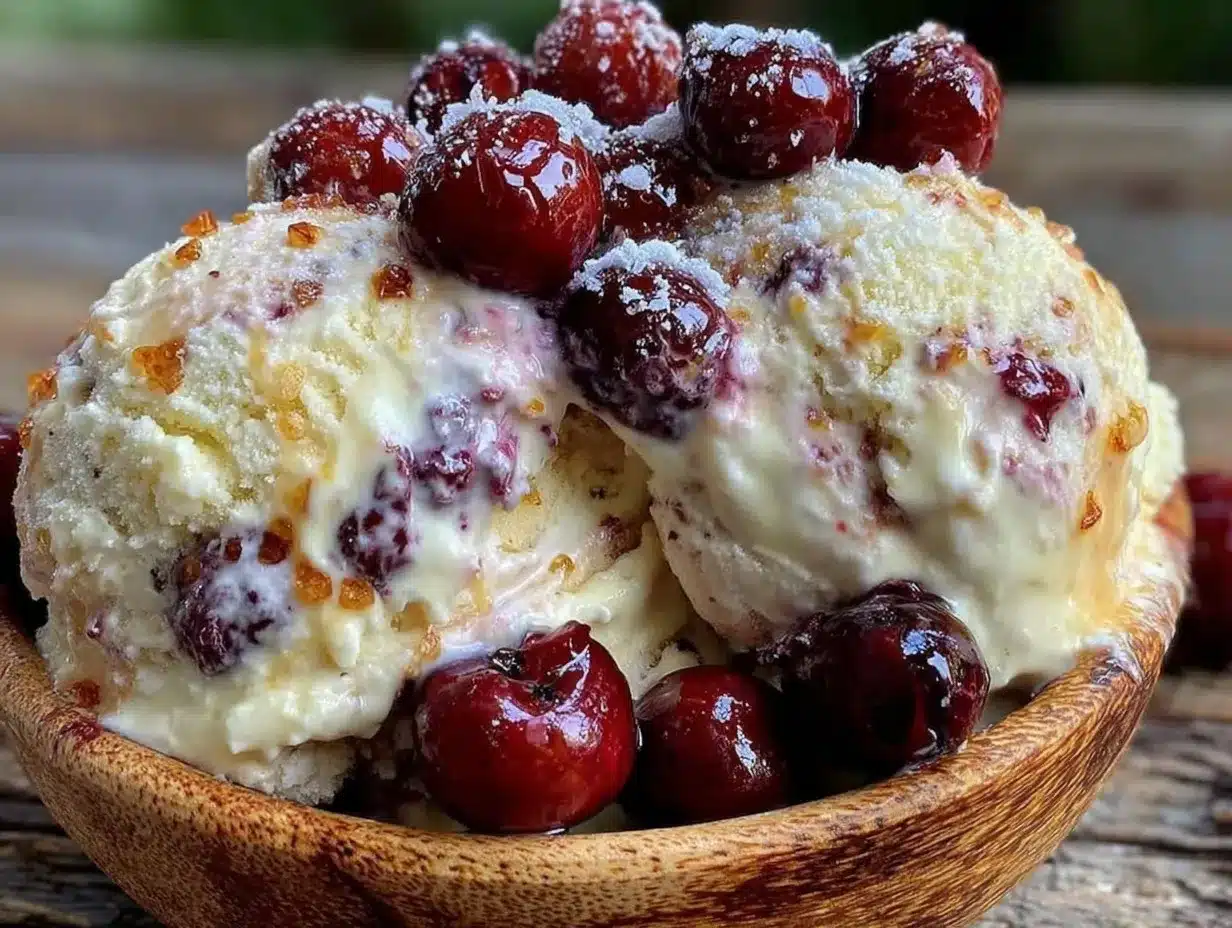 creamy roasted cherry vanilla bean ice cream preparation steps