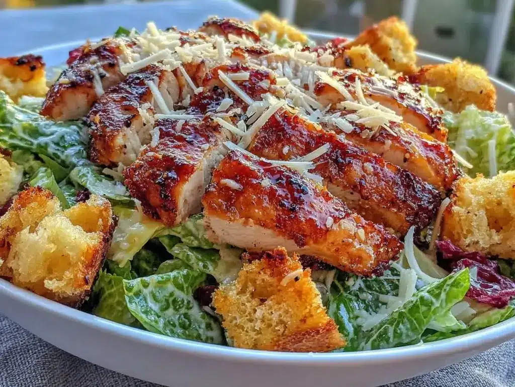 crispy chicken caesar salad - featured image