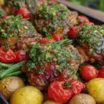 crispy sheet pan pesto chicken - featured image