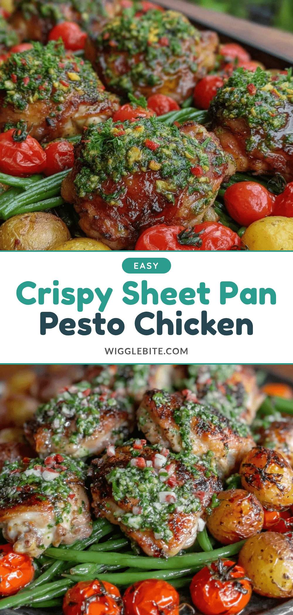 crispy sheet pan pesto chicken recipe