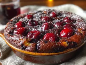dark chocolate cherry clafoutis - featured image