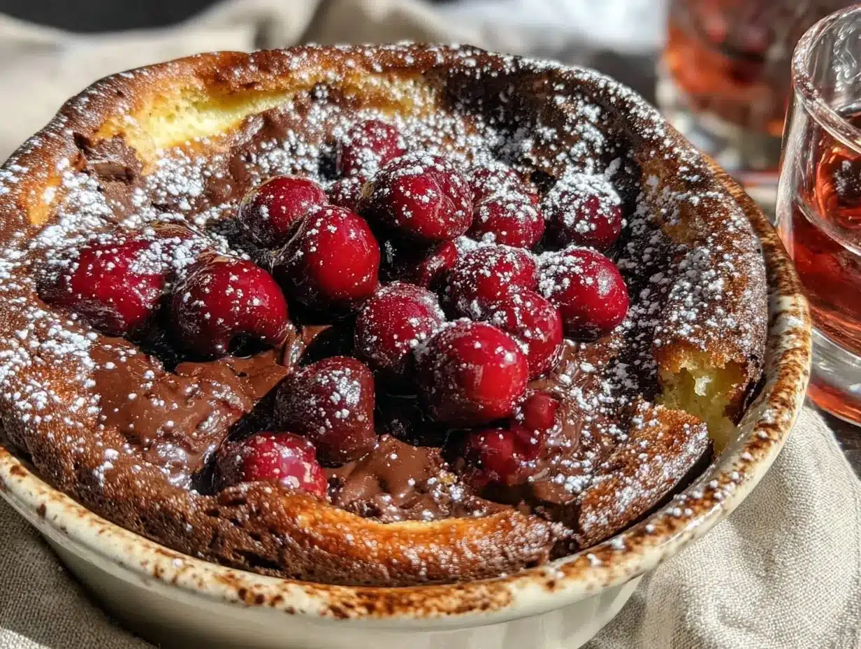 dark chocolate cherry clafoutis preparation steps