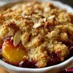 easy peach crisp - featured image