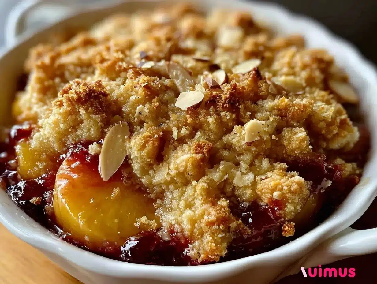 easy peach crisp - featured image