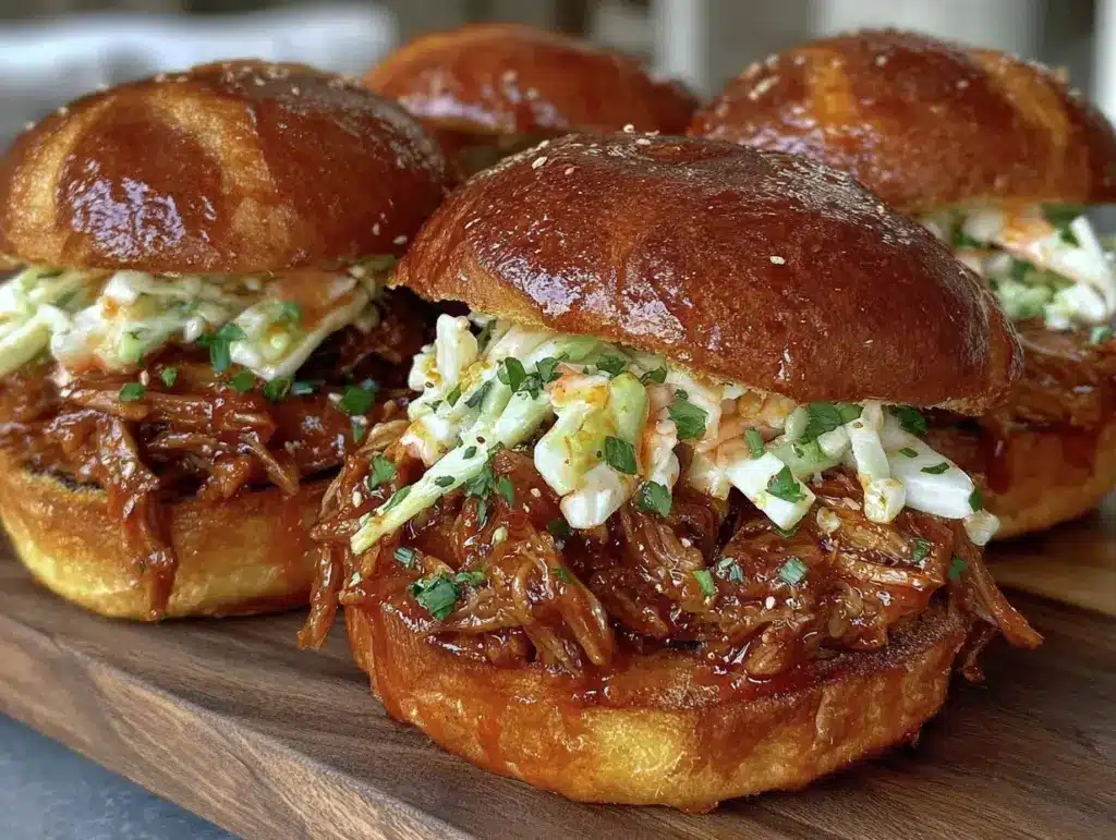 firecracker pulled pork sliders - featured image