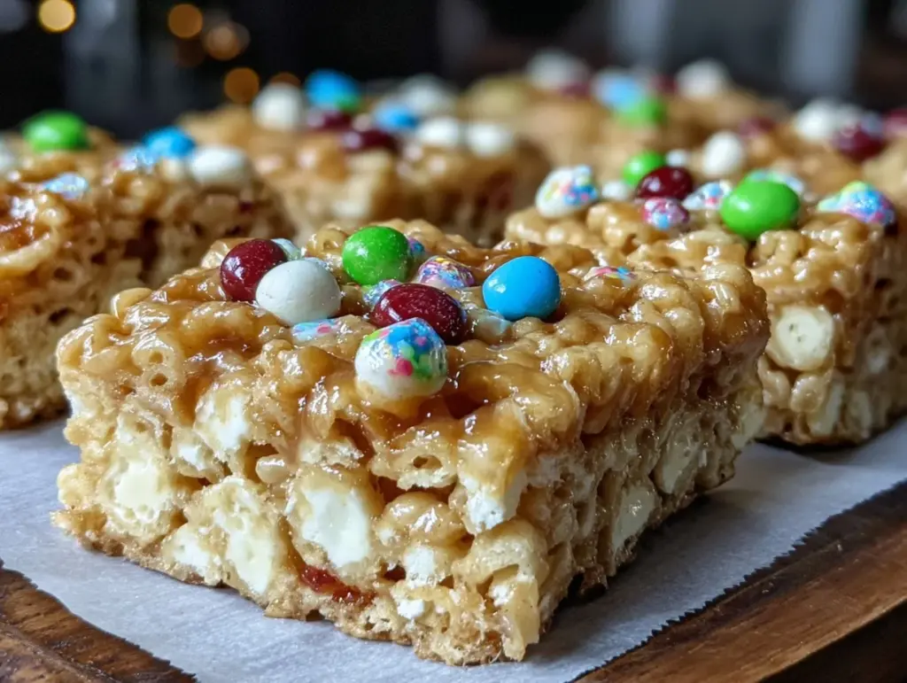 firecracker rice krispie treats - featured image