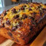 fluffy one bowl chocolate chip banana bread - featured image