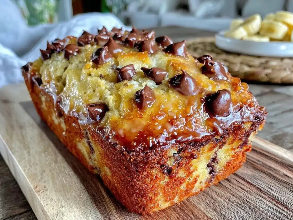 fluffy one bowl chocolate chip banana bread preparation steps