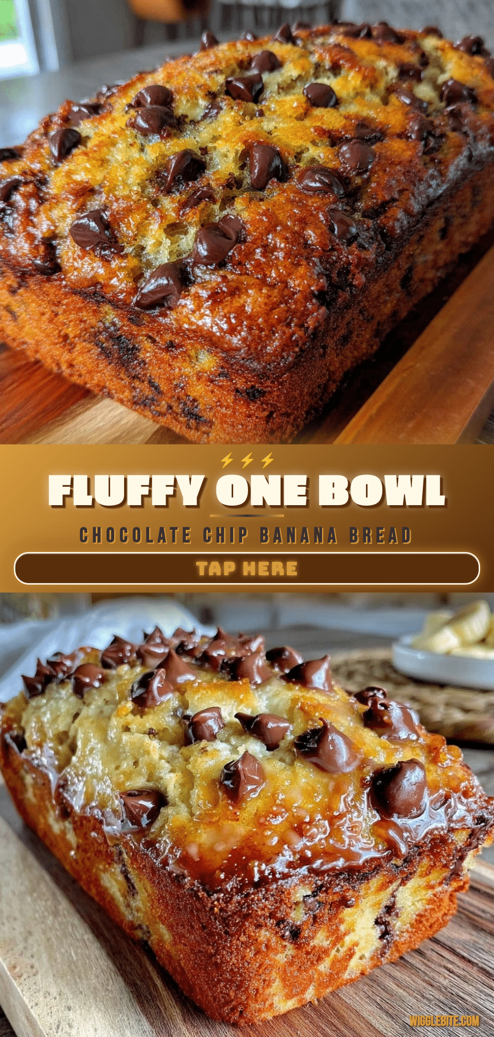 fluffy one bowl chocolate chip banana bread recipe