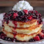fluffy patriotic pancake stack - featured image