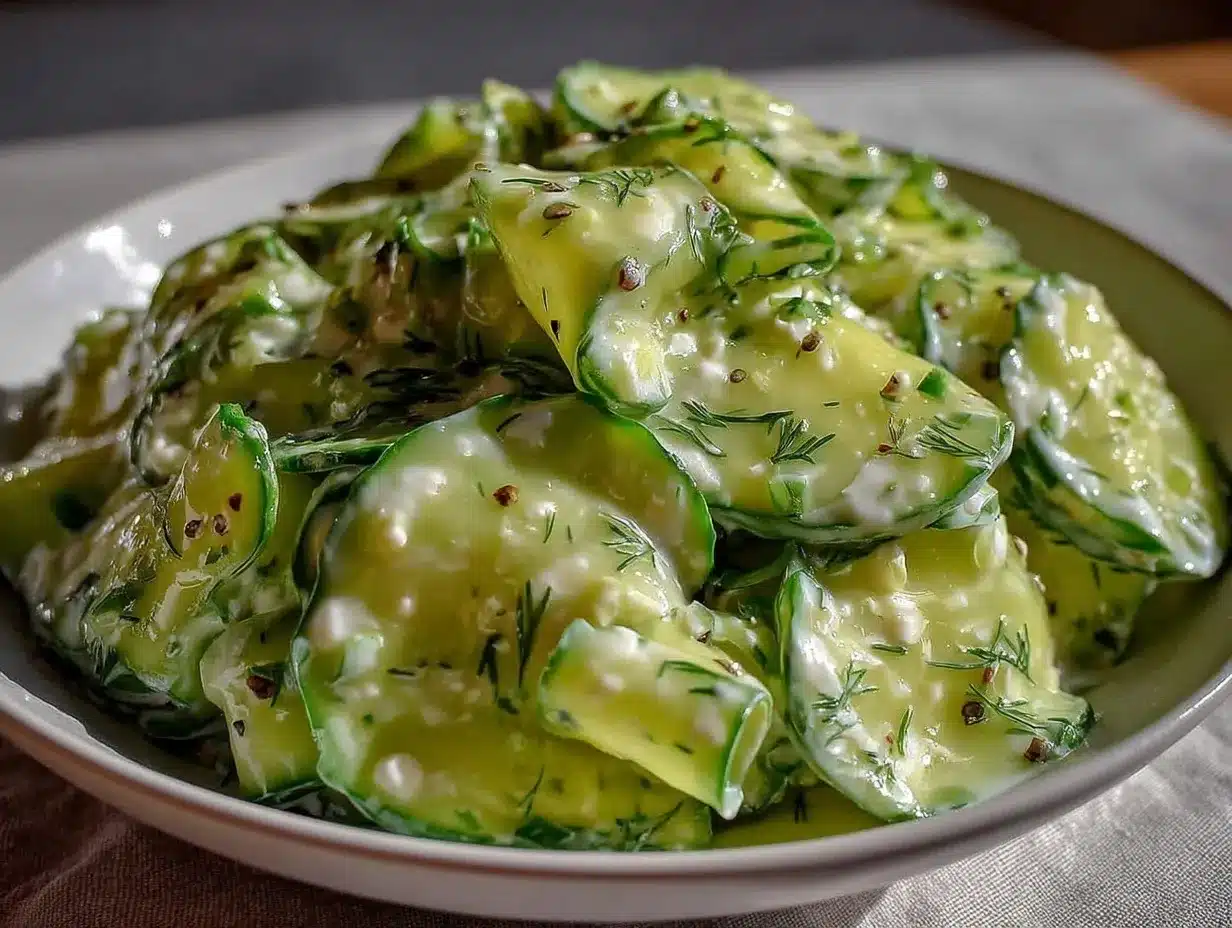fresh cucumber dill salad preparation steps