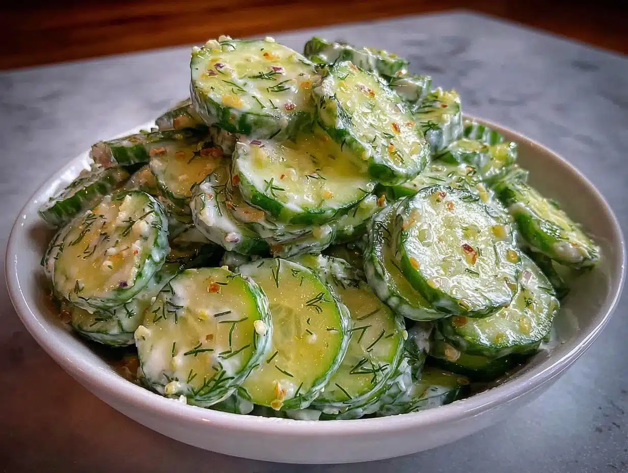 fresh cucumber dill salad - featured image