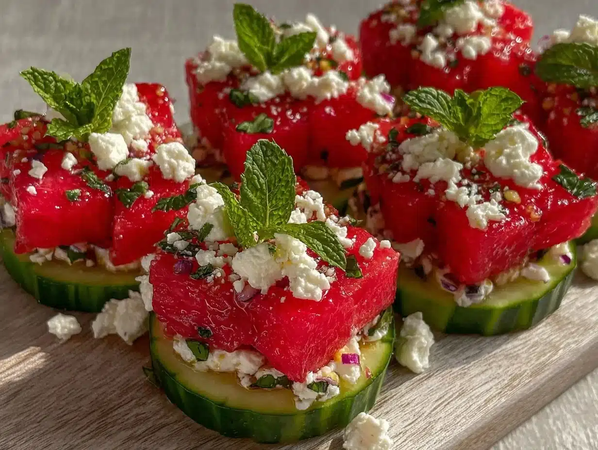 fresh cucumber watermelon bites - featured image