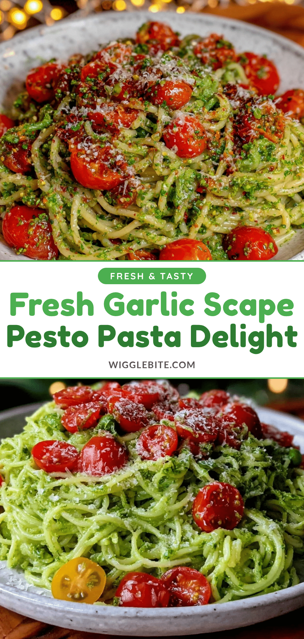 fresh garlic scape pesto pasta recipe