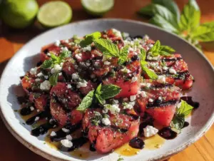 fresh grilled watermelon salad - featured image