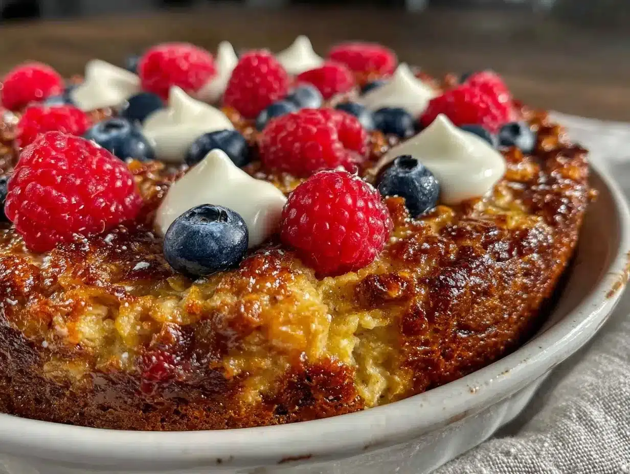 fresh red white blue baked oatmeal preparation steps