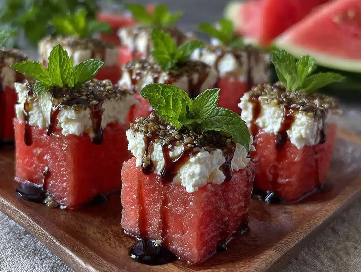 fresh watermelon feta bites preparation steps