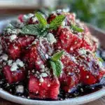 fresh watermelon feta mint salad - featured image