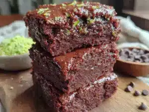 fudgy double chocolate zucchini brownies - featured image