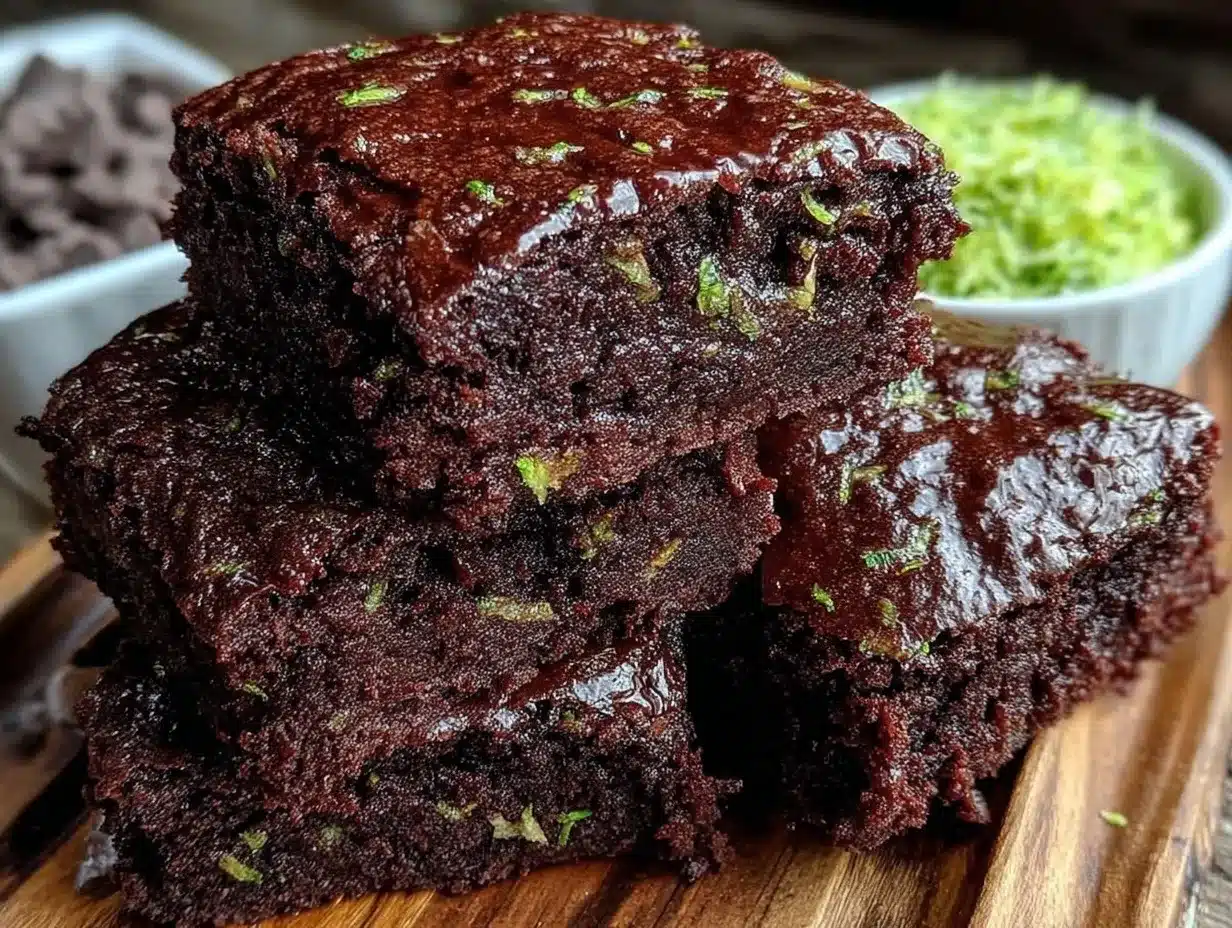 fudgy double chocolate zucchini brownies preparation steps