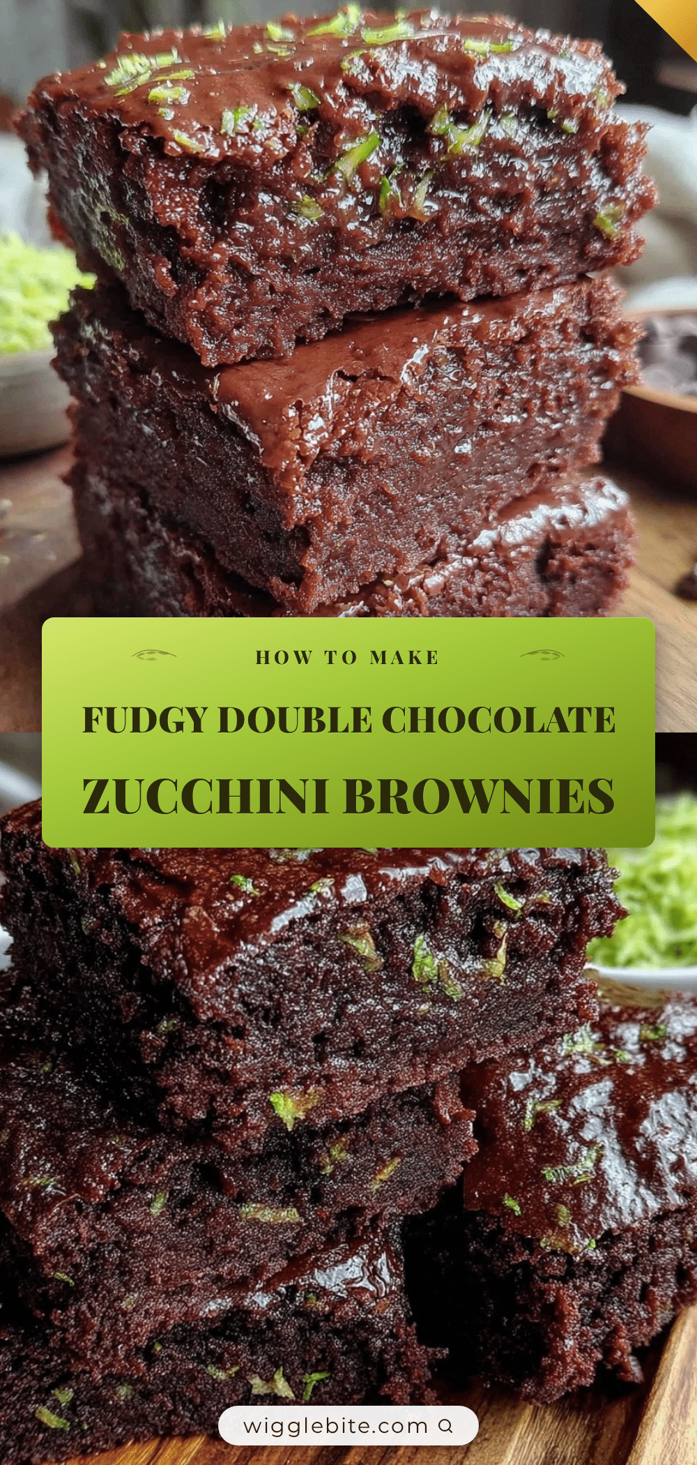fudgy double chocolate zucchini brownies recipe