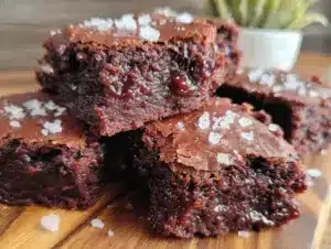 fudgy one-bowl brownies with sea salt - featured image