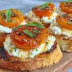 grilled apricot and burrata crostini - featured image