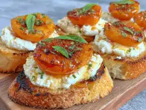 grilled apricot and burrata crostini - featured image