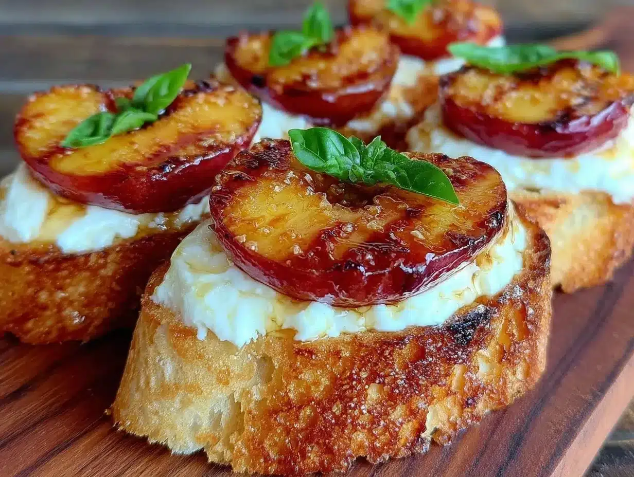 grilled apricot and burrata crostini preparation steps